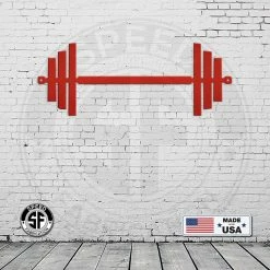 Speed Fabrication Barbell Home Gym Metal Sign