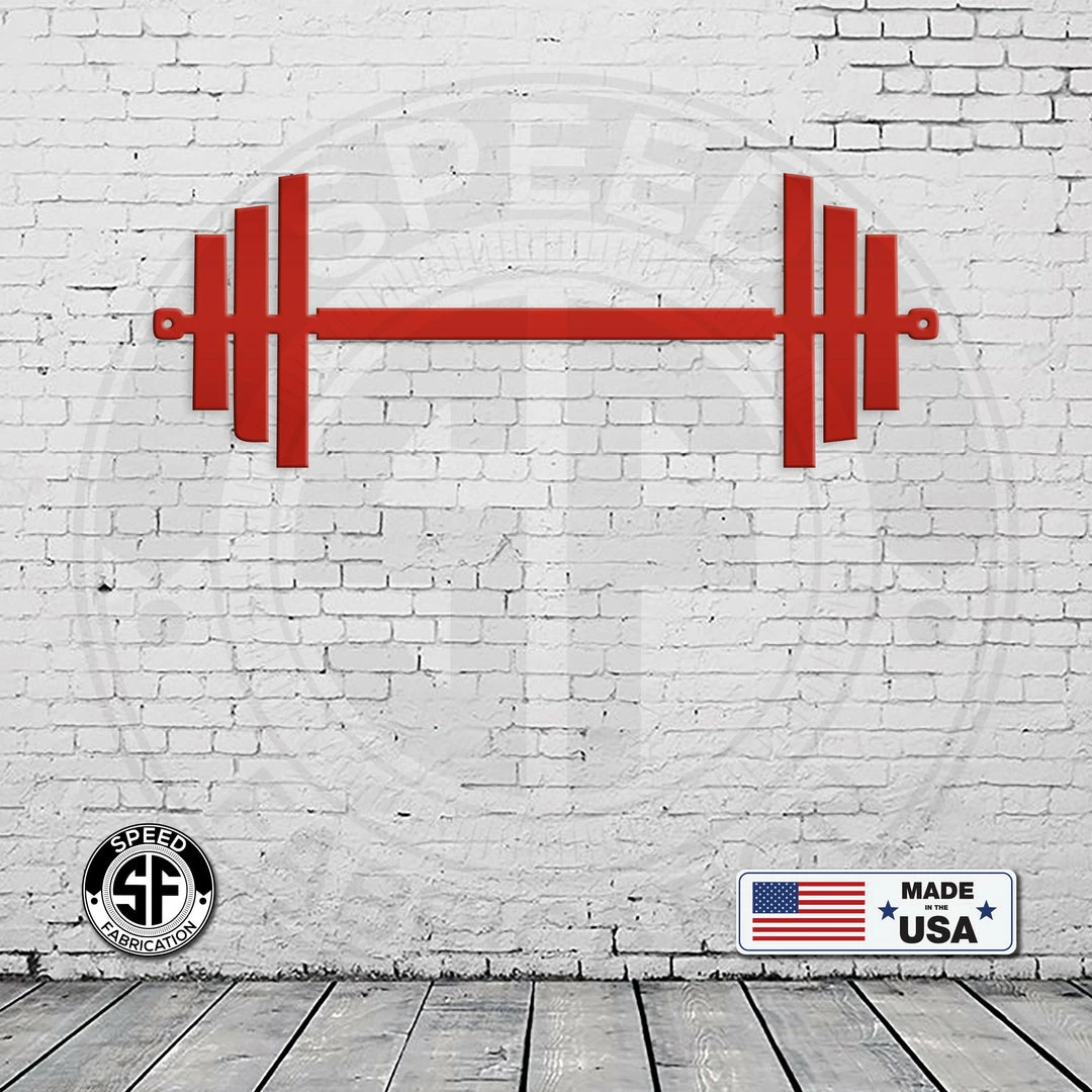 Speed Fabrication Barbell Home Gym Metal Sign