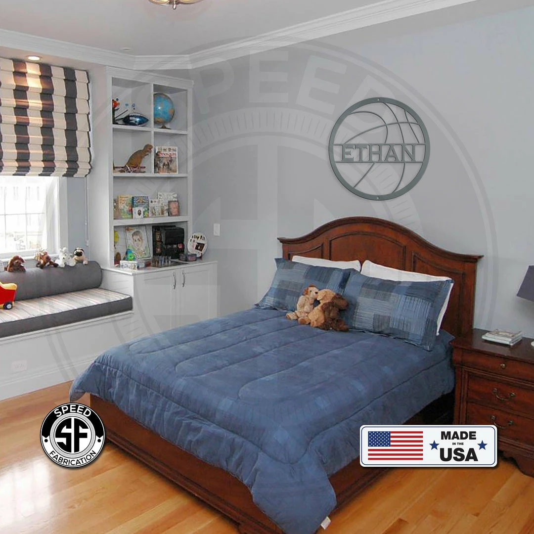 Speed Fabrication Personalized Basketball Metal Sign-Athlete Gift Sports Wall Art