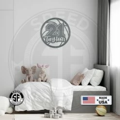 Speed Fabrication Personalized Basketball Name And Number Metal Sign - Athlete Gift - Home Decor