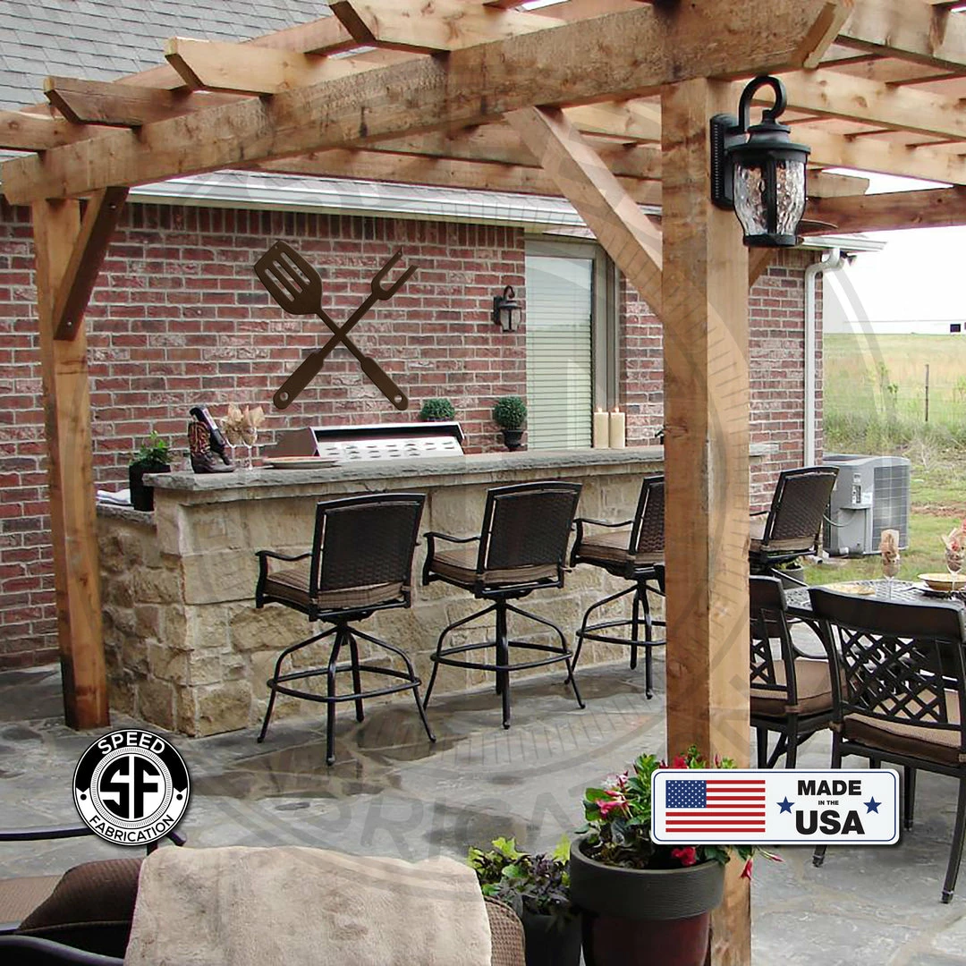 Speed Fabrication BBQ Fork And Spatula Metal Sign