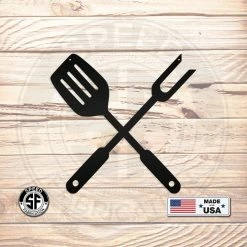 Speed Fabrication BBQ Fork And Spatula Metal Sign