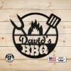 Speed Fabrication Personalized Name BBQ Metal Sign - Indoor Outdoor Home Decor & Gifts