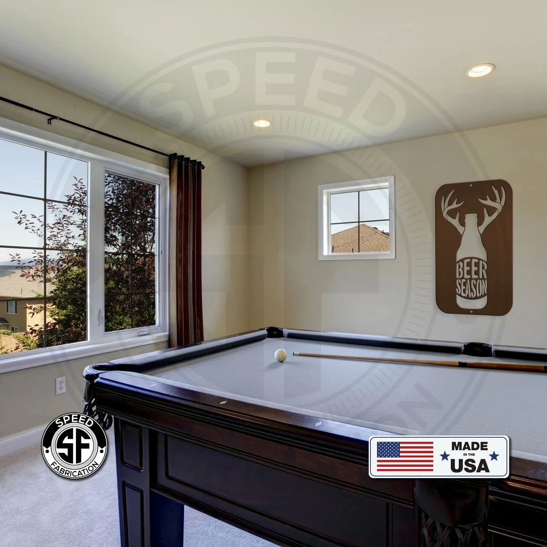 Speed Fabrication Hunting & Fishing Metal Signs Beer Season Metal Hunting Sign