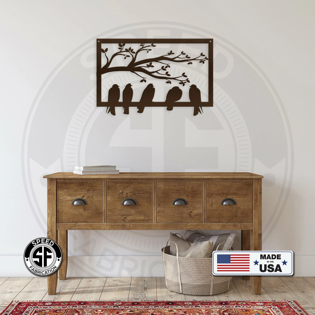 Speed Fabrication Animal Metal Signs Birds On A Branch Metal Sign