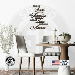 Speed Fabrication Home Decor & Gifts Bless Food, Family, Love Between Us Amen Home Decor Sign