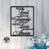 Speed Fabrication Heart/Love Metal Signs Bless The Food Before Us The Family Beside Us And The Love Between Us Amen Square Kitchen/Dining Room Metal Sign