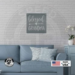 Speed Fabrication Home Decor & Gifts Blessed Grandma Heart Arrow Metal Sign
