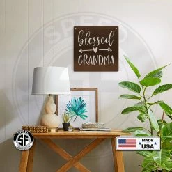 Speed Fabrication Home Decor & Gifts Blessed Grandma Heart Arrow Metal Sign