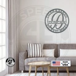 Speed Fabrication Round Roman Numeral Anniversary Date With Family Name Sign Home Decor & Gifts