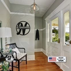 Speed Fabrication Personalized Monogram And Family Name Round Metal Sign Monograms