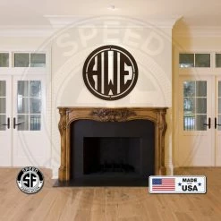 Speed Fabrication Personalized Classic Round Monogram Metal Sign Monograms