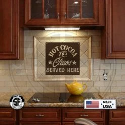 Speed Fabrication Hot Cocoa And Chaos Served Here Christmas Metal Sign Christmas Metal Signs