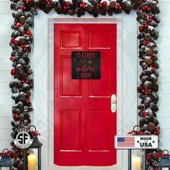 Speed Fabrication O Come Let Us Adore Him Christmas Metal Sign Christmas Metal Signs