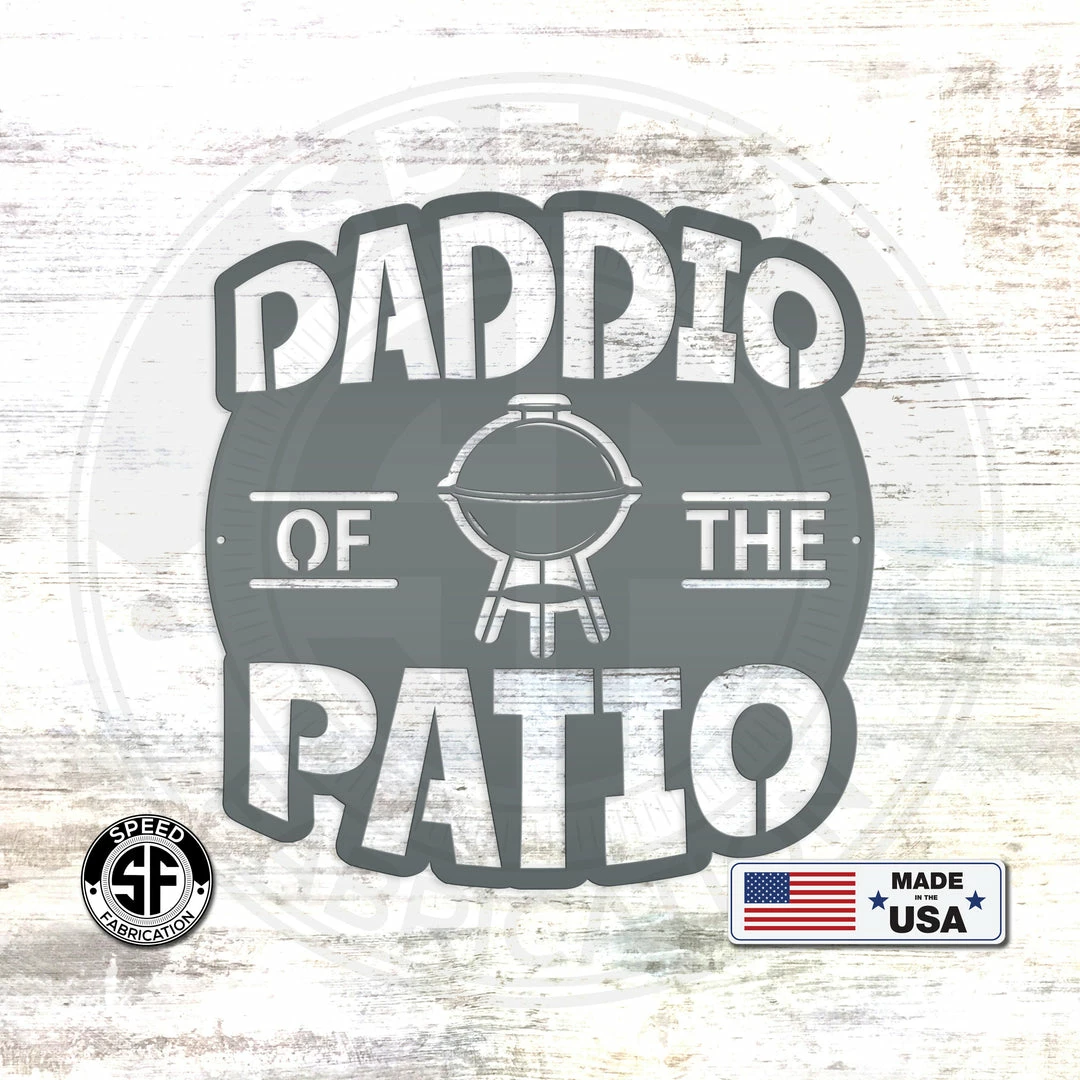 Speed Fabrication Daddio Of The Patio BBQ Metal Sign Outdoor Patio/Lawn Metal Signs