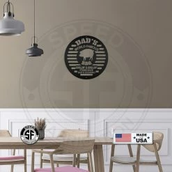 Speed Fabrication Dad's World Famous BBQ Metal Sign Outdoor Patio/Lawn Metal Signs