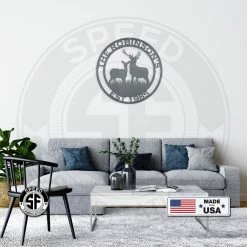 Speed Fabrication Deer Scene Metal Sign