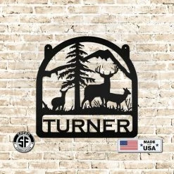 Speed Fabrication Deer Family Welcome Metal Sign