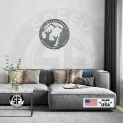 Speed Fabrication Personalized Family Name Outdoor Deer Scene With Established Date Round Metal Sign Hunting & Fishing Metal Signs