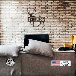Speed Fabrication Hunting & Fishing Metal Signs Personalized Deer Monogram Metal Sign