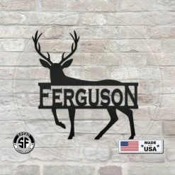 Speed Fabrication Hunting & Fishing Metal Signs Personalized Deer Monogram Metal Sign