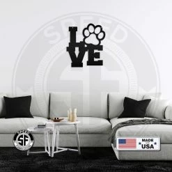 Speed Fabrication Dog LOVE Metal Sign Animal Metal Signs