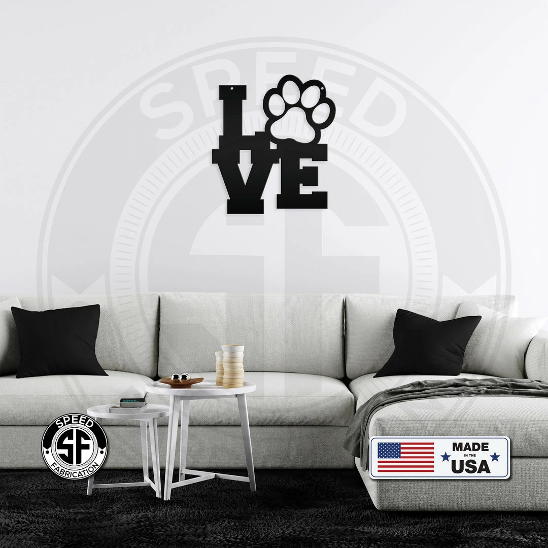 Speed Fabrication Dog LOVE Metal Sign Animal Metal Signs