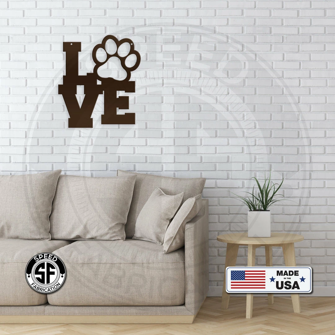 Speed Fabrication Dog LOVE Metal Sign Animal Metal Signs