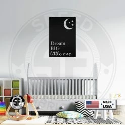 Speed Fabrication Moon And Stars - Dream Big Little One - Nursery Decor