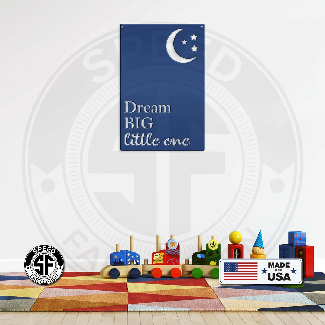 Speed Fabrication Moon And Stars - Dream Big Little One - Nursery Decor