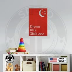 Speed Fabrication Moon And Stars - Dream Big Little One - Nursery Decor