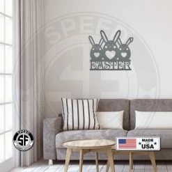 Speed Fabrication Home Decor & Gifts Easter Bunnies Metal Sign