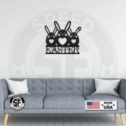 Speed Fabrication Home Decor & Gifts Easter Bunnies Metal Sign