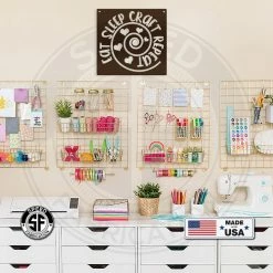 Speed Fabrication Eat Sleep Craft Repeat Metal Sign Words/Sayings