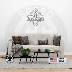 Speed Fabrication Elegant Swirl Family Name With Initial Home Decor & Gifts