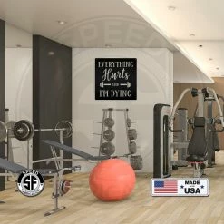 Speed Fabrication Everything Hurts Funny Gym Sign Wall Decor Sign Man Cave Sign Fitness/Gym Metal Signs