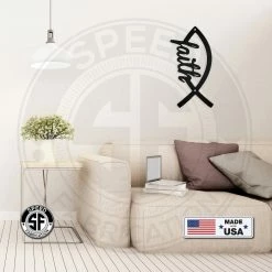 Speed Fabrication Religious Metal Signs Faith Fish Jesus Fish Love Metal Sign Christian Gift Religious Gift