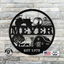 Speed Fabrication Farm Metal Signs Personalized Farm Monogram With Established Date Metal Sign