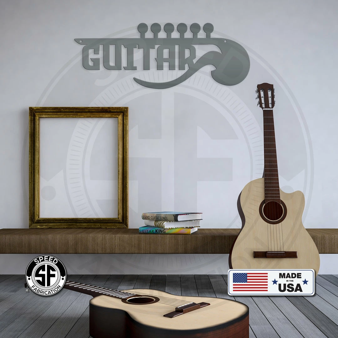 Speed Fabrication Personalized Guitar Metal Sign Home Decor & Gifts