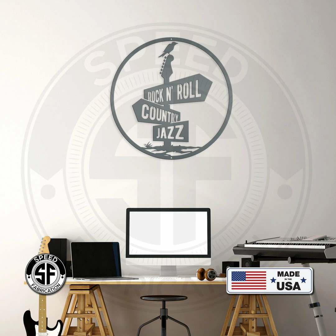 Speed Fabrication Music Genre Road Sign Board Metal Sign Man Cave Wall Decor