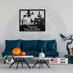 Speed Fabrication Halloween Metal Signs Happy Haunting Halloween Metal Sign