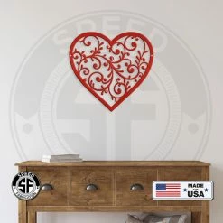 Speed Fabrication Decorative Scroll Heart Metal Sign Heart/Love Metal Signs