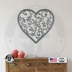 Speed Fabrication Decorative Scroll Heart Metal Sign Heart/Love Metal Signs