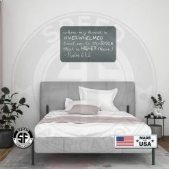 Speed Fabrication Heart/Love Metal Signs When My Heart Is Overwhelmed Psalm 61:2 Christian Metal Sign