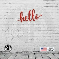 Speed Fabrication Hello Outdoor/Indoor Metal Sign Decor