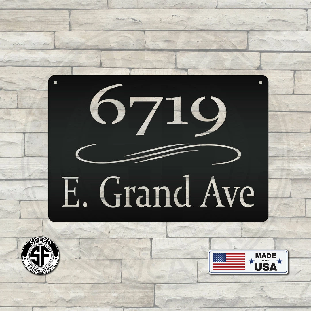 Speed Fabrication Address/House Number Metal Signs Personalized Home Address Metal Sign