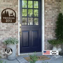 Speed Fabrication Custom Deer Scene Address Sign