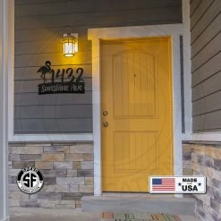 Speed Fabrication Personalized Flamingo Address Metal Sign Address/House Number Metal Signs