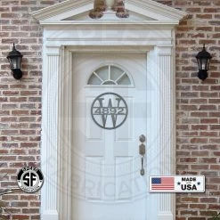 Speed Fabrication Personalized Round Monogram And House Number Metal Sign Address/House Number Metal Signs