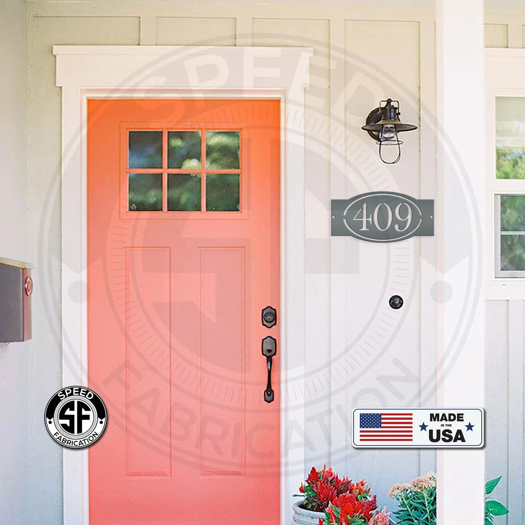 Speed Fabrication Personalized House Number Metal Sign Address/House Number Metal Signs